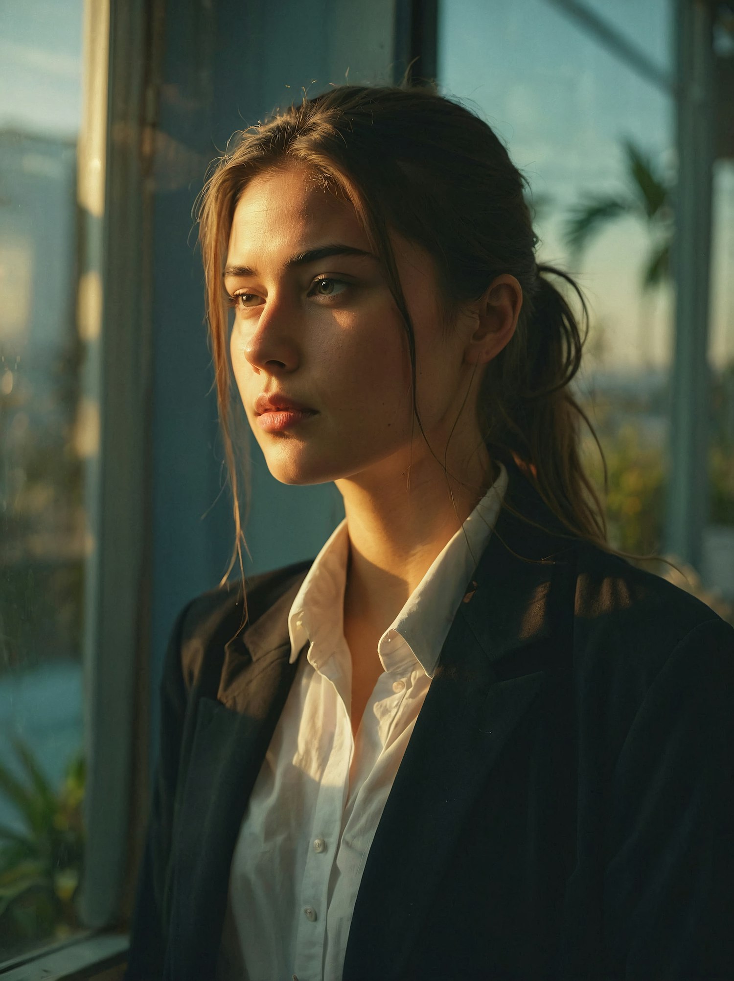 Contemplative Woman by the Window