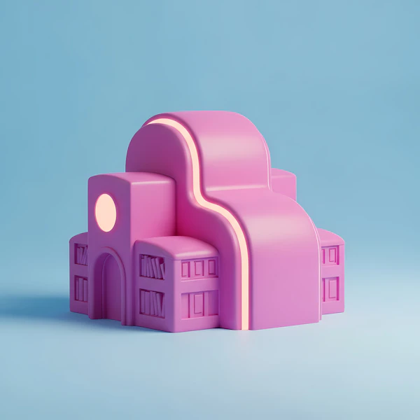 Modern Pink Building
