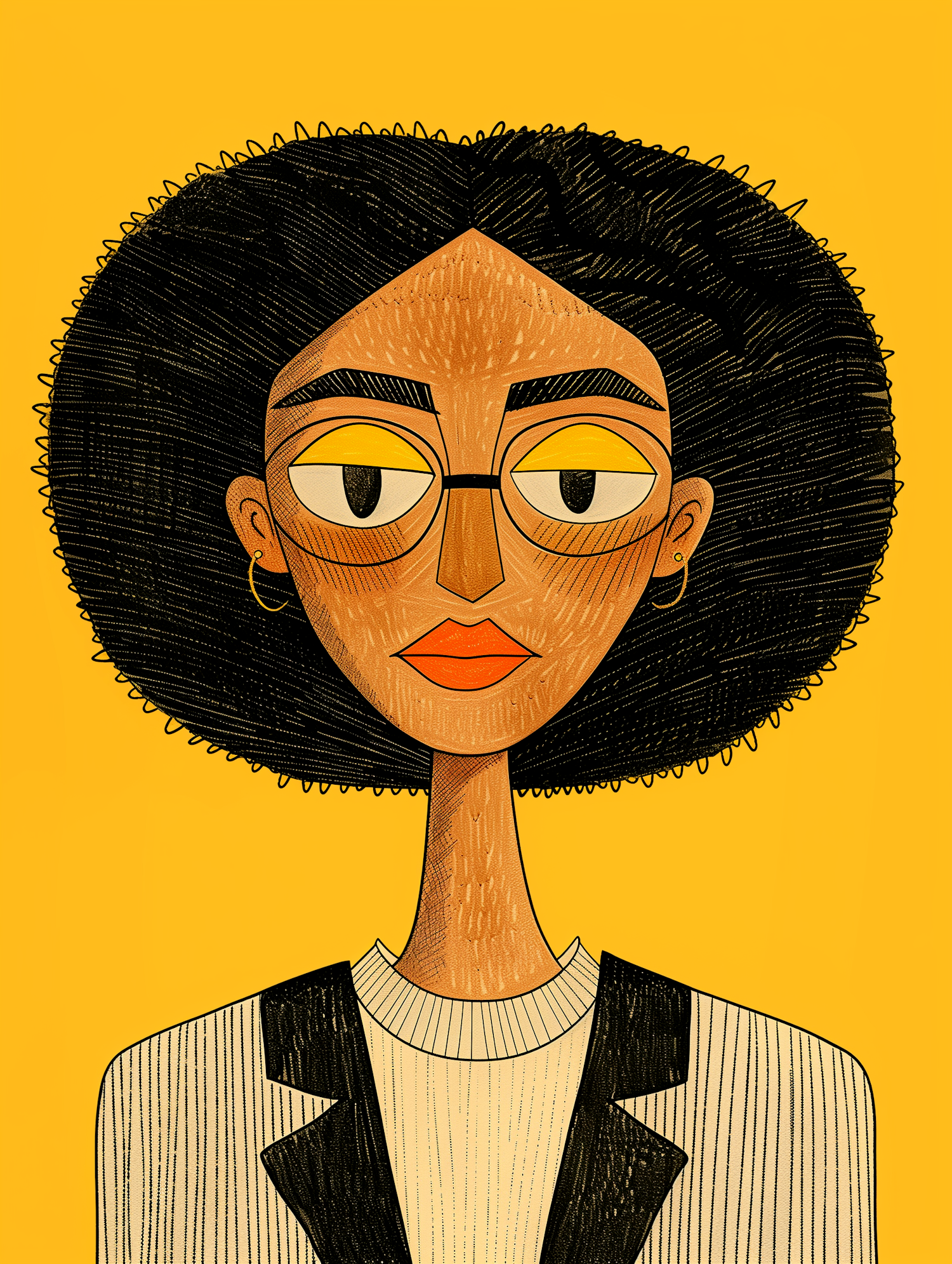 Stylized Afro Portrait