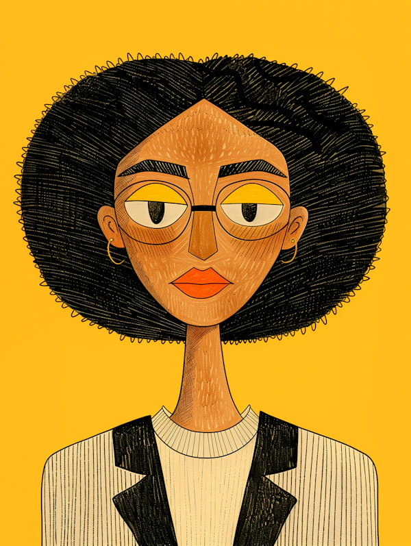 Stylized Afro Portrait