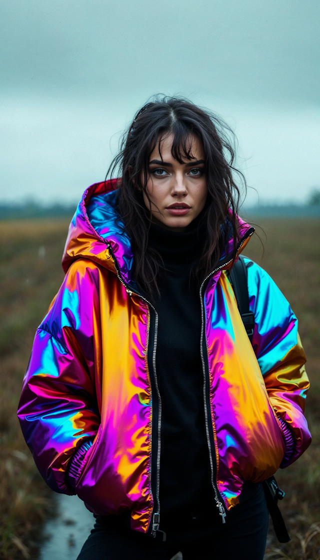 Iridescent Jacket Portrait