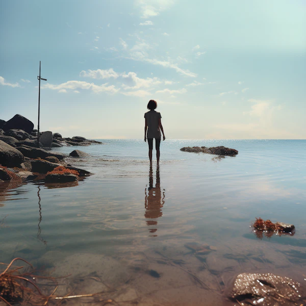 Contemplative Solitude by the Shore