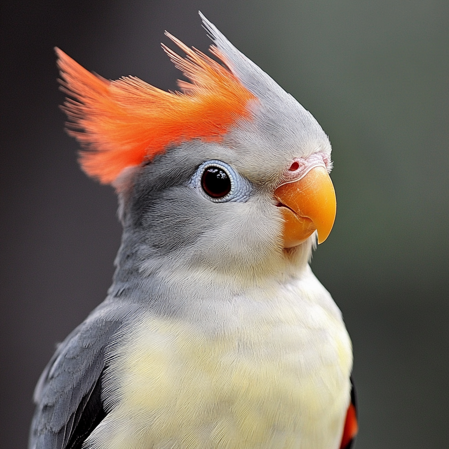 Striking Bird with Orange Crest