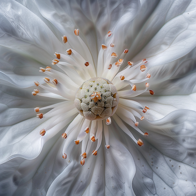 Dewy White Flower Close-Up