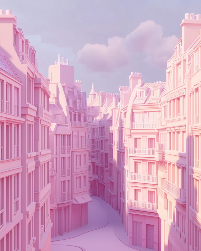 Pastel Pink Cityscape