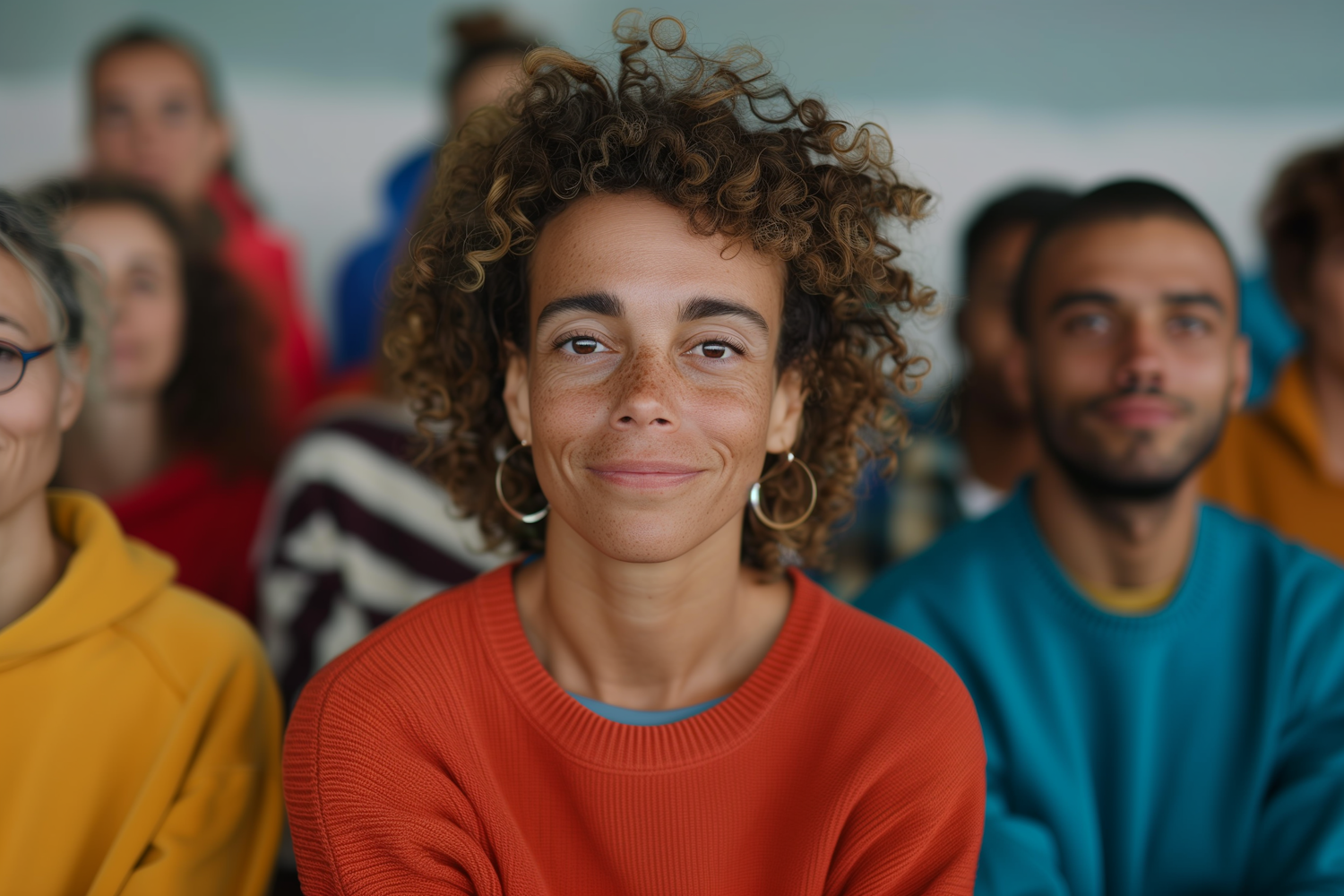 Portrait of a Woman with Curly Hair