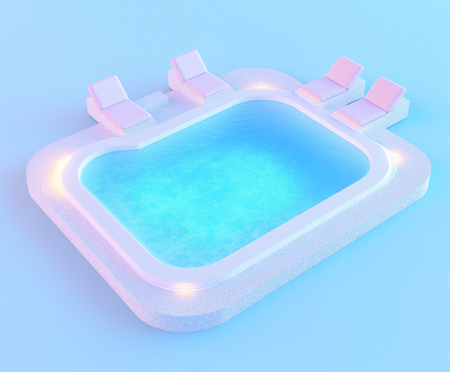 Surreal Pastel Swimming Pool