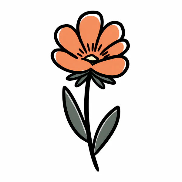 Orange Flower Illustration