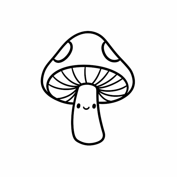 Smiling Cartoon Mushroom