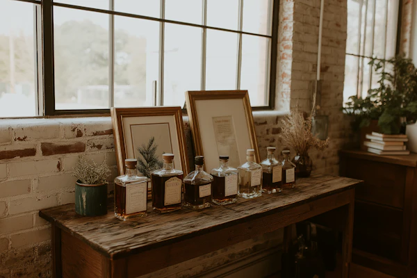 Rustic Whiskey Bottle Display