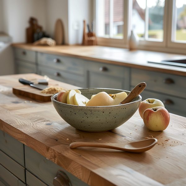 Serene Kitchen Scene with Apples