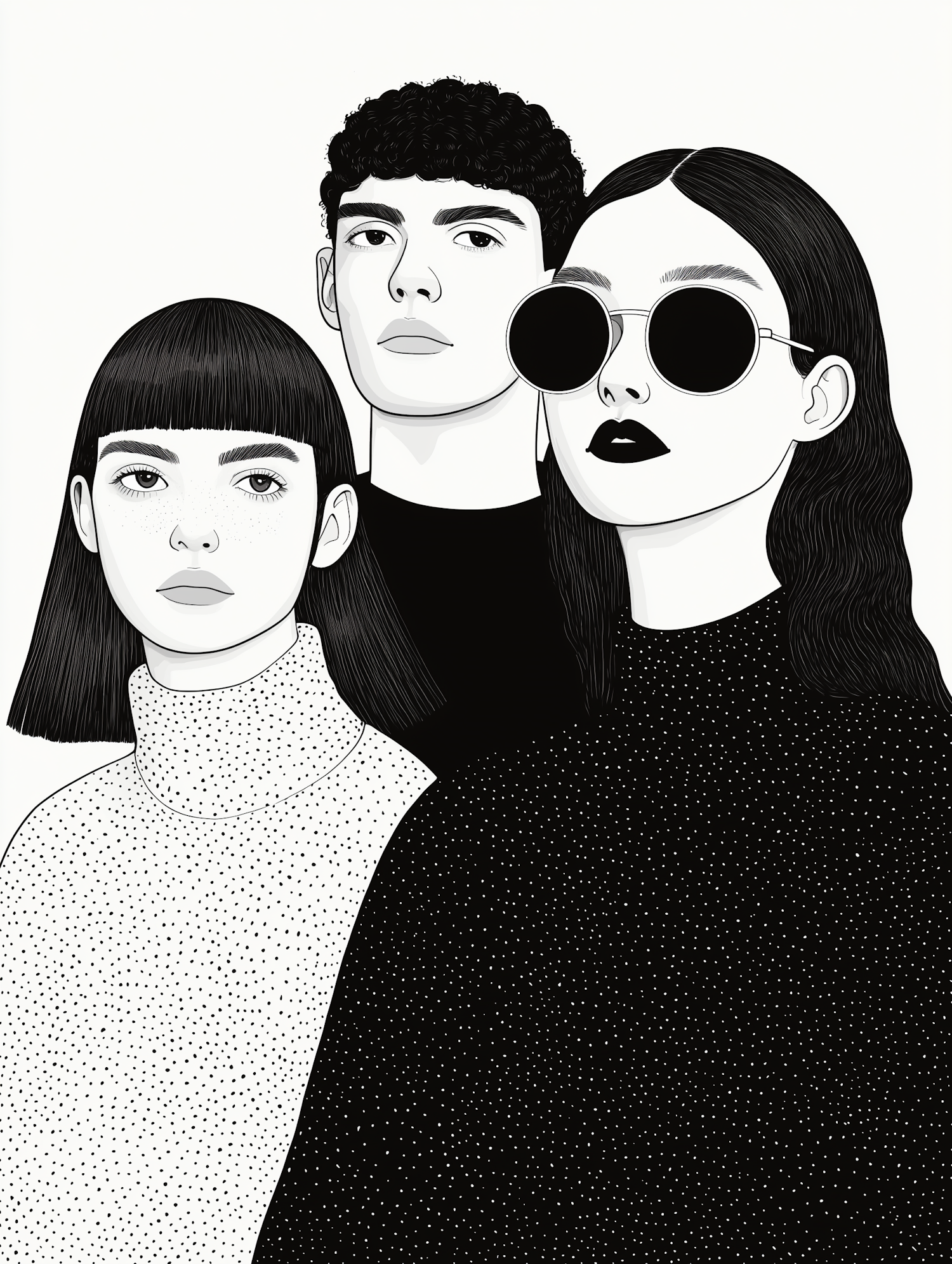 Monochromatic Portrait Trio