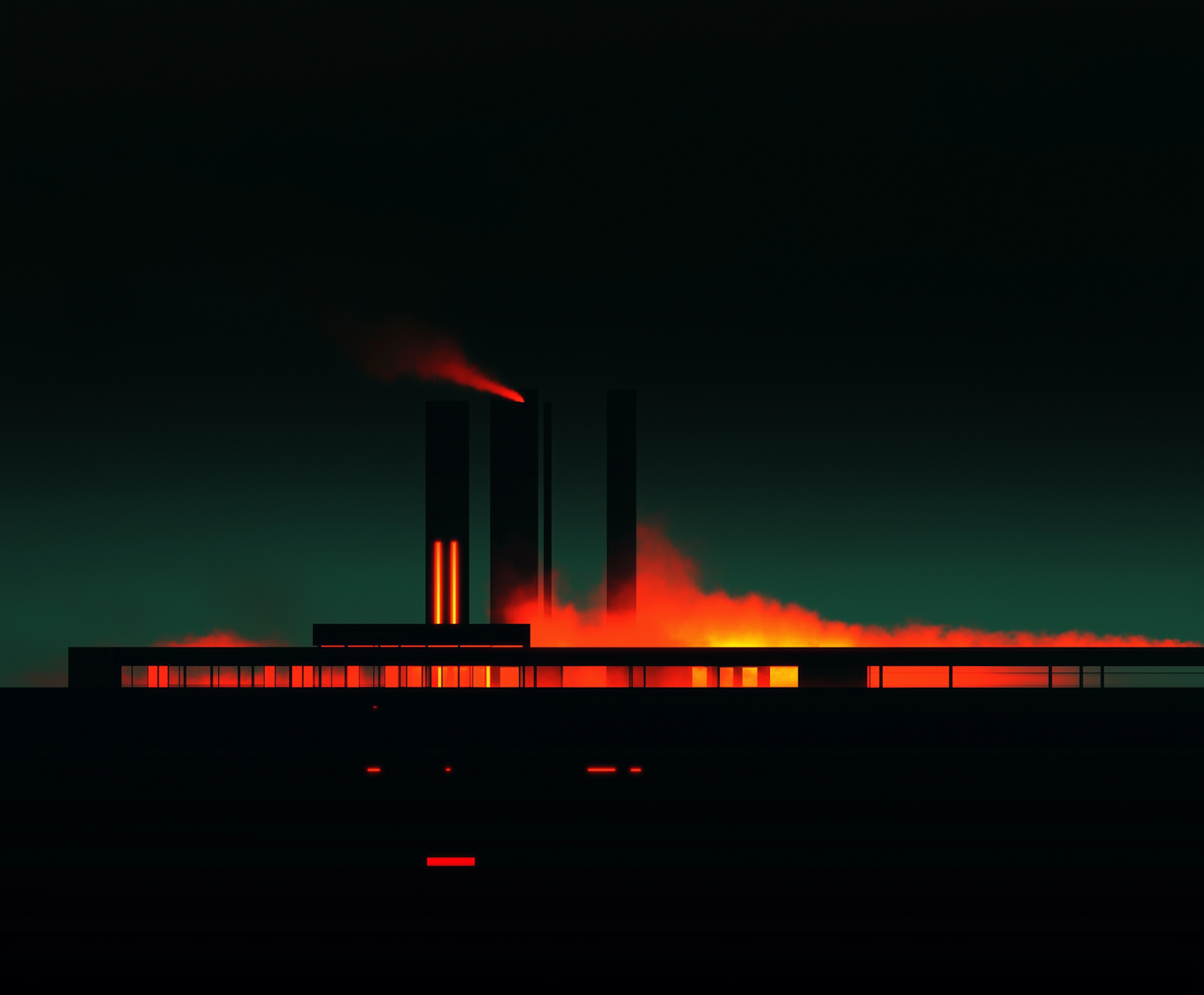 Stylized Industrial Night Scene