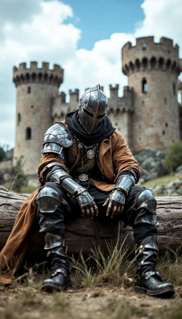 Knight Resting by Castle