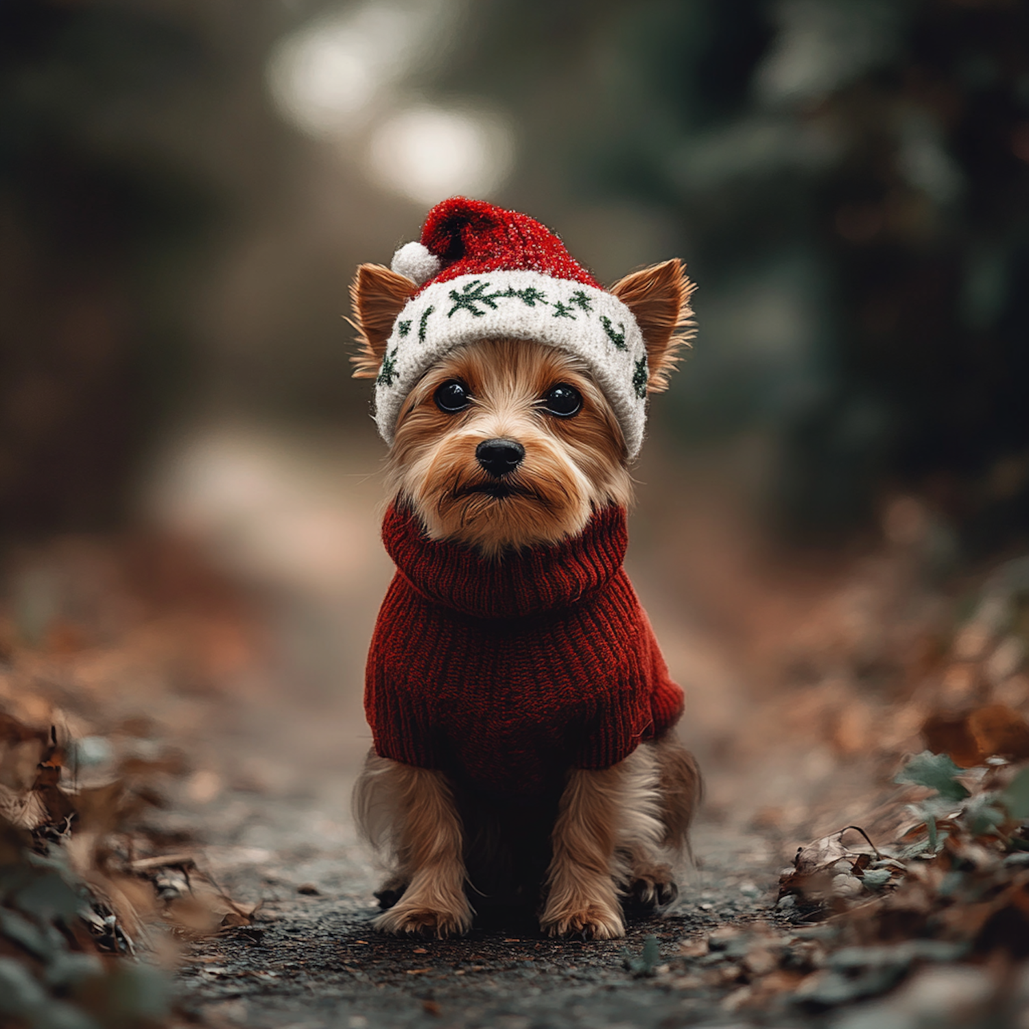 Festive Yorkshire Terrier