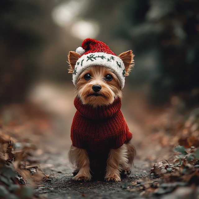 Festive Yorkshire Terrier