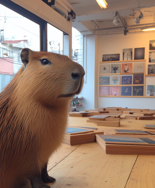 Capybara in Art Gallery