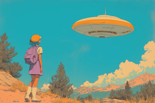 Girl and UFO Encounter