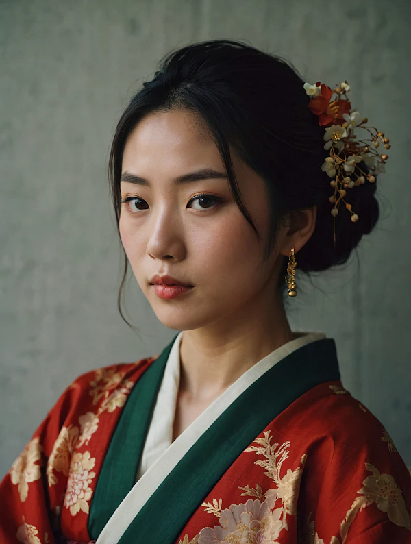 Traditional Woman in Kimono