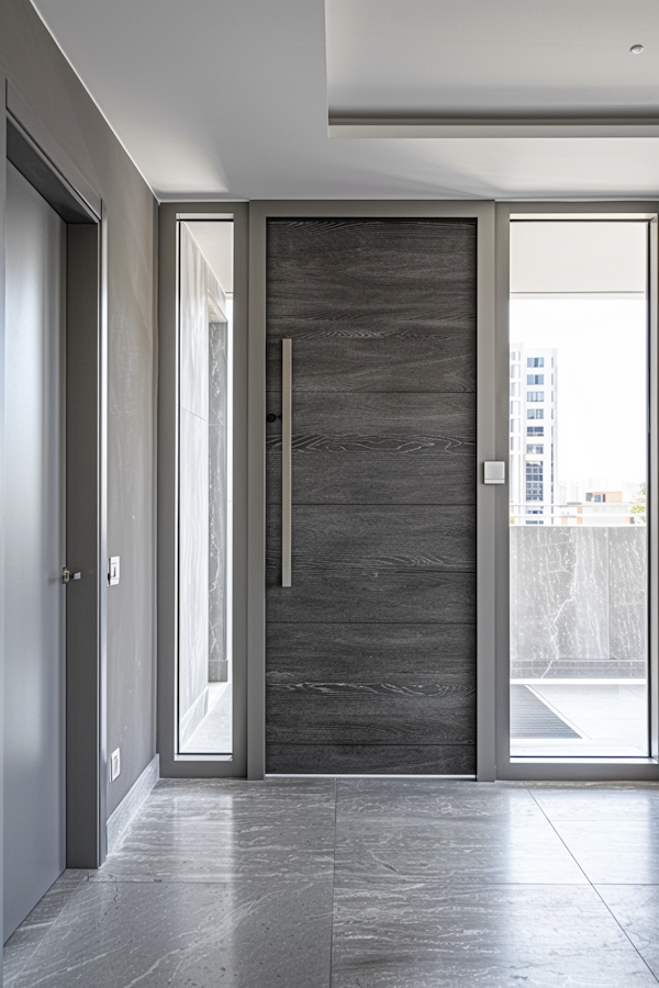 Contemporary Interior with Wooden Door