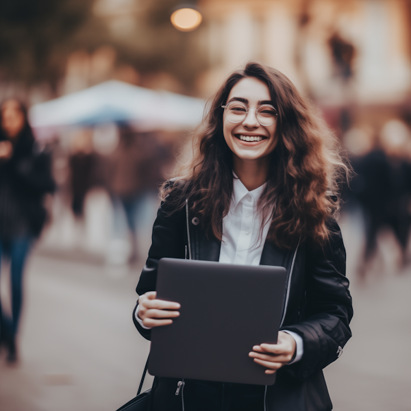 Urban Chic Professional with Laptop