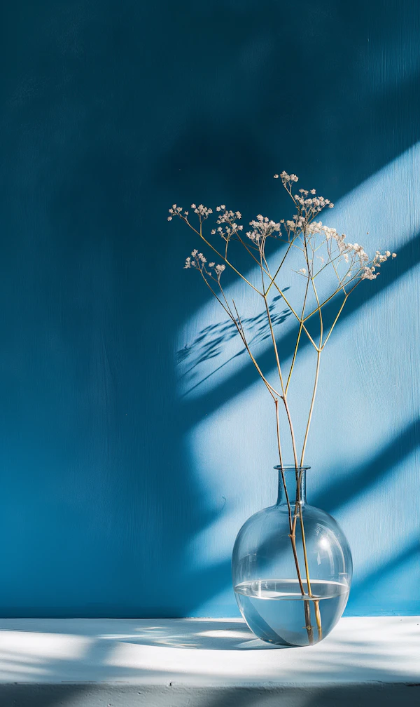 Elegant White Flowers in Glass Vase