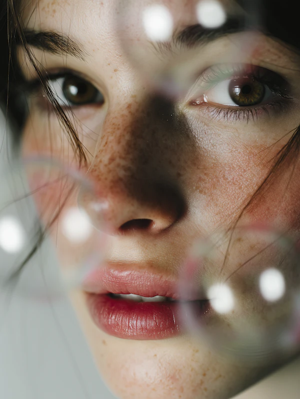 Freckled Face Close-Up
