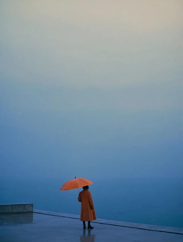 Solitary Figure in Fog