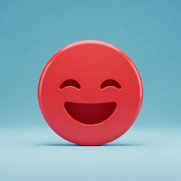 3D Red Smiley Emoji