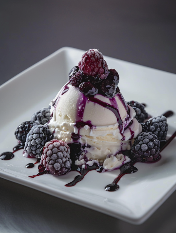 Elegant Berry Ice Cream Dessert