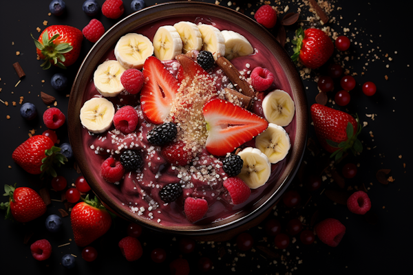 Vibrant Acai Fruit Bowl with Granola