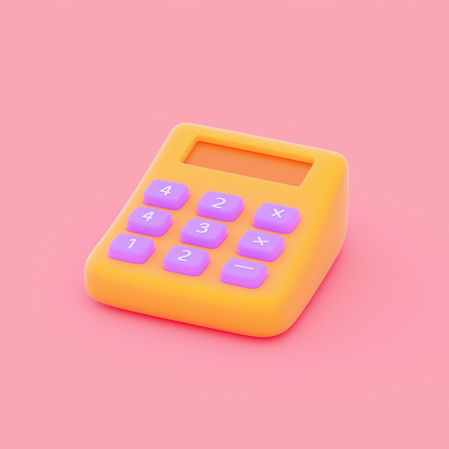 Colorful Calculator on Pink