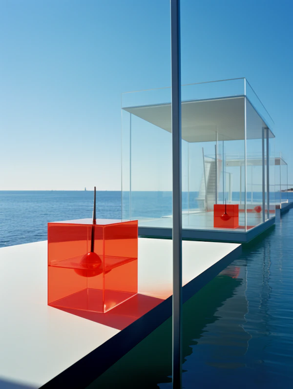 Serenity of Minimalism: Coastal Rhythms in Glass and Color