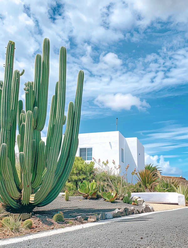 Serene Desert Landscape with Modern Architecture