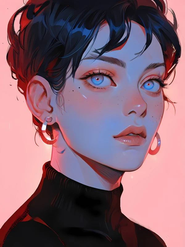Contemporary Portrait with Blue Eyes