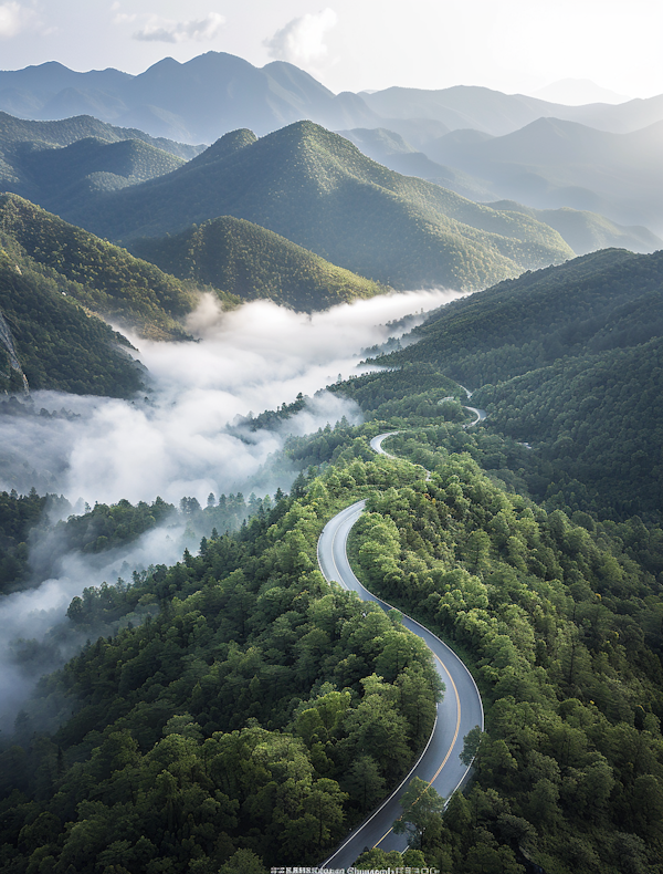 Serpentine Mountain Road from Above