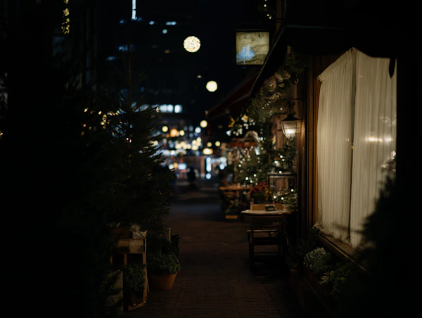 Evening Christmas Market Scene