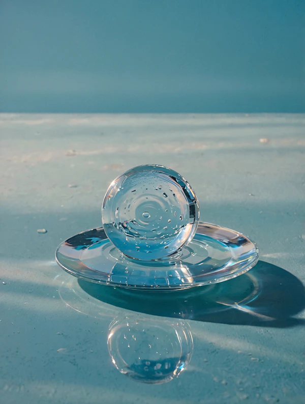 Glass Sphere on Plate