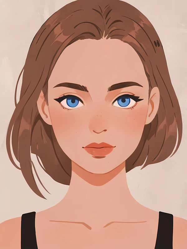 Stylized Portrait of a Young Woman