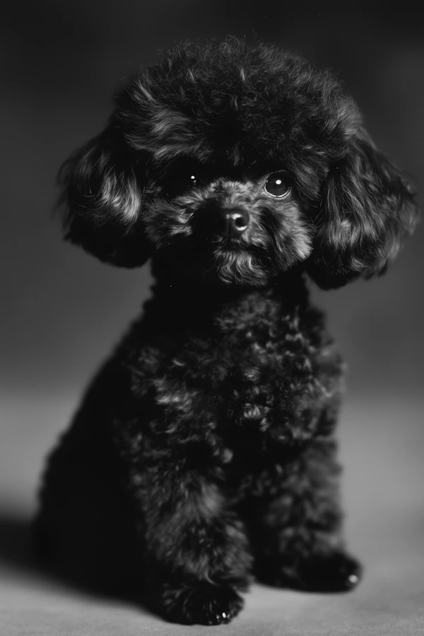 Black and White Fluffy Dog Portrait