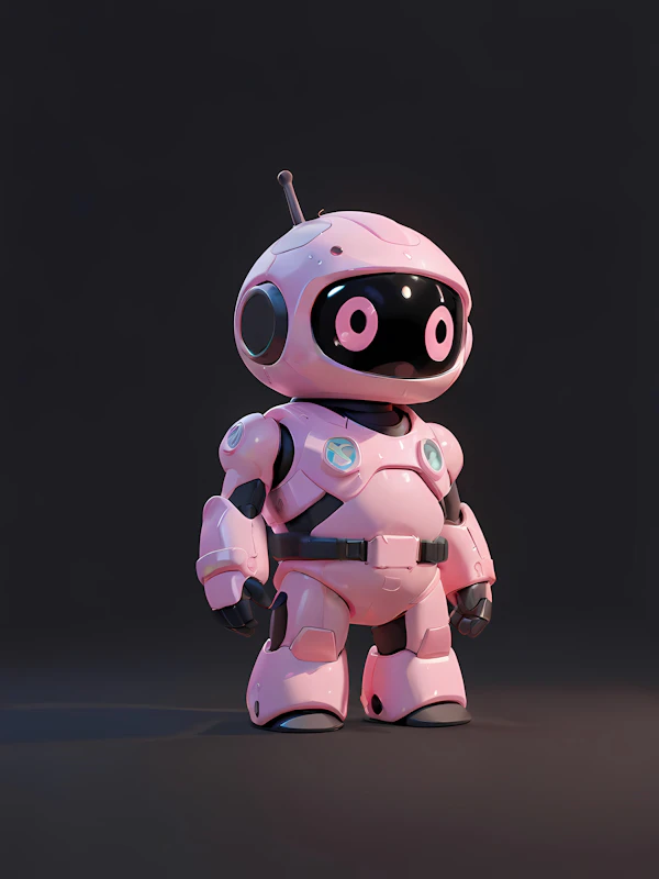 Futuristic Pink Robot