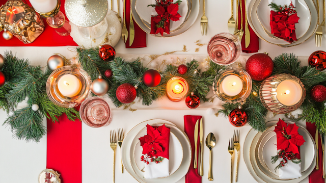 Festive Christmas Table Setting