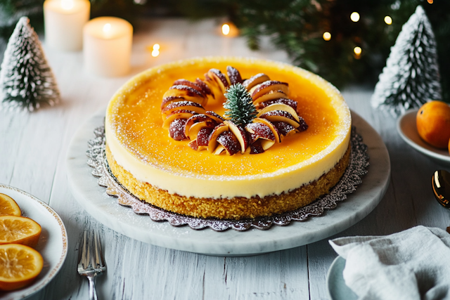 Festive Cheesecake with Orange Topping