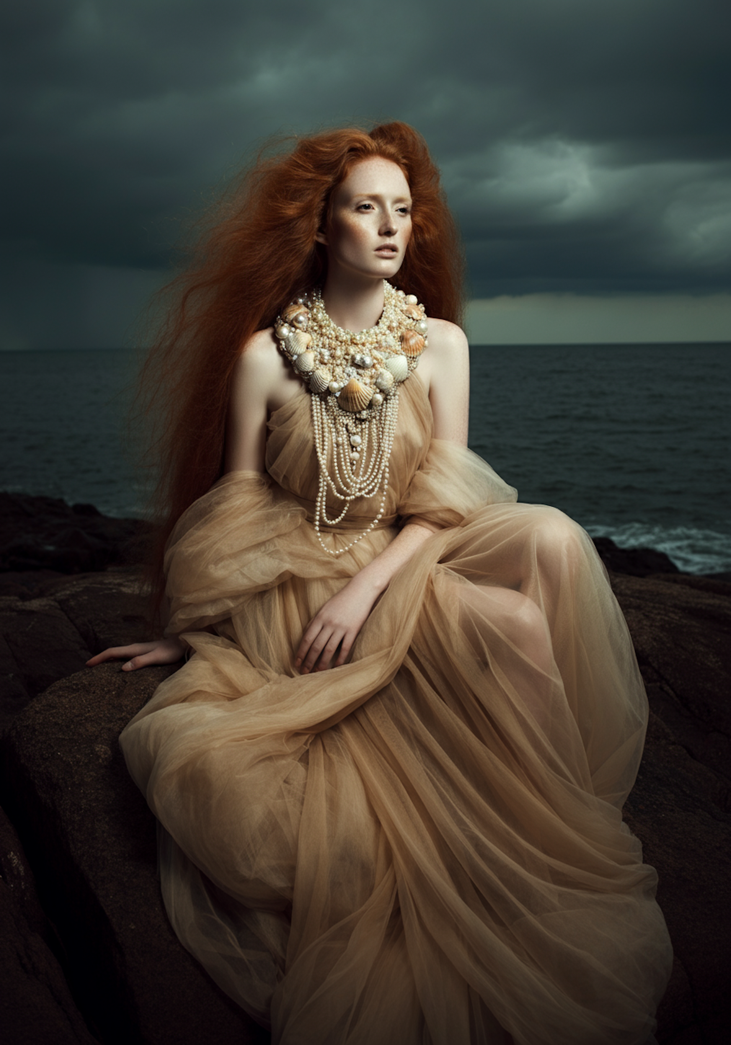 Ethereal Red-Haired Woman