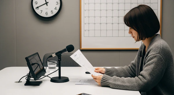 Woman Reading Document