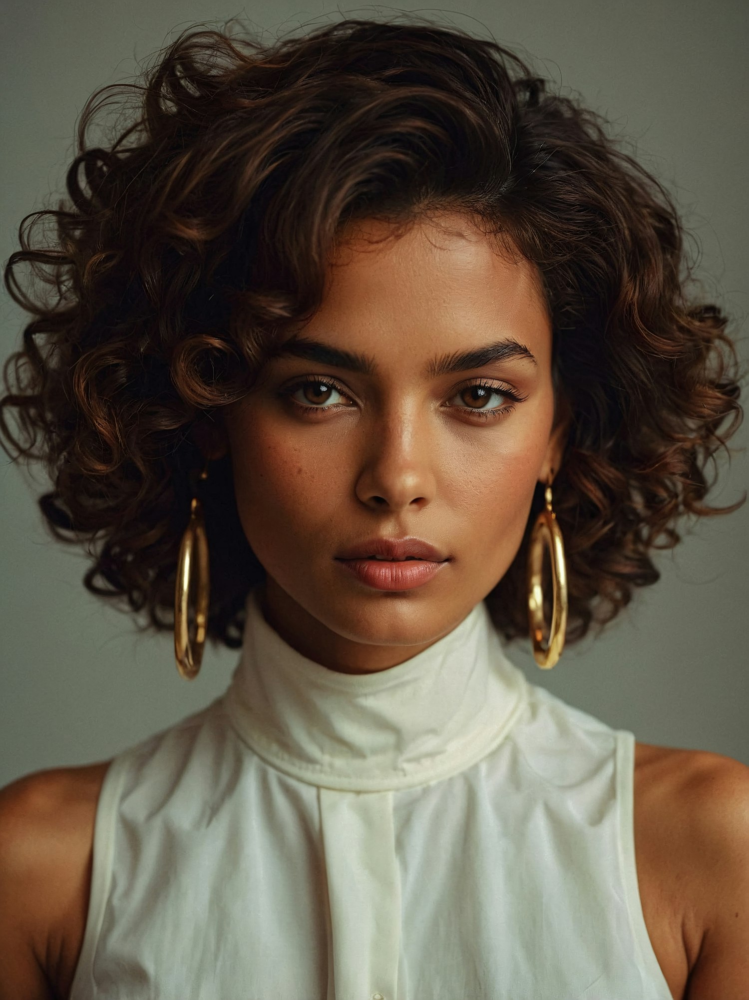 Portrait of a Woman with Hoop Earrings