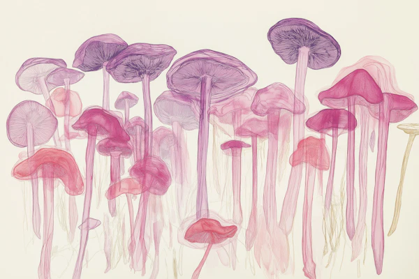 Ethereal Watercolor Mushroom Forest