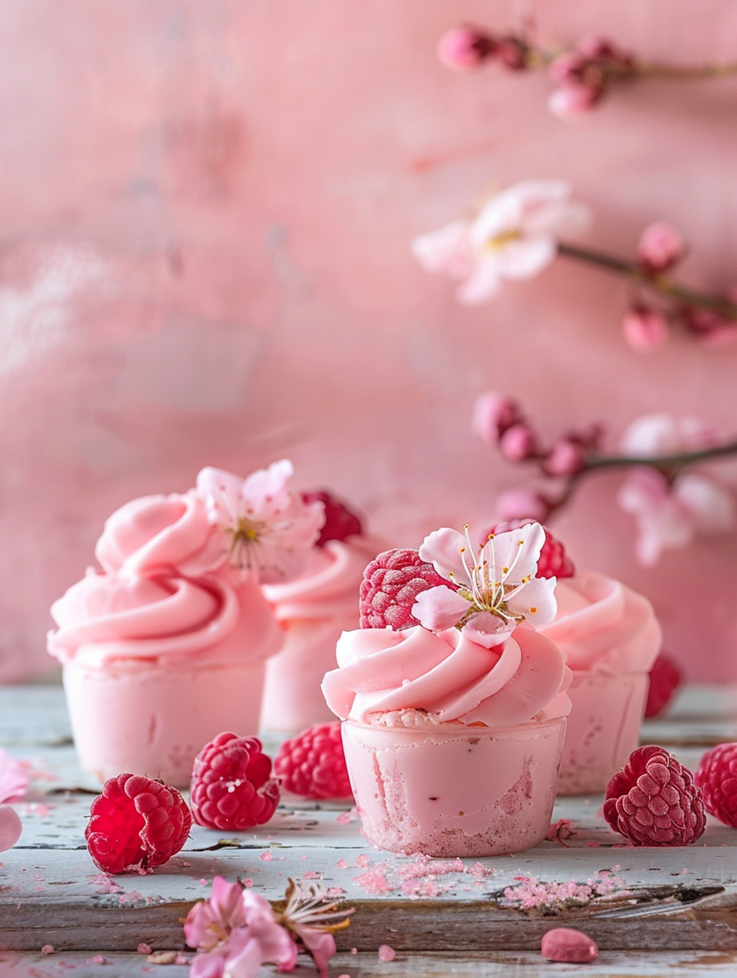 Spring Themed Pink Cupcakes