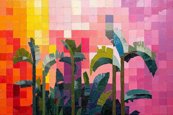 Vibrant Palm Trees Illustration