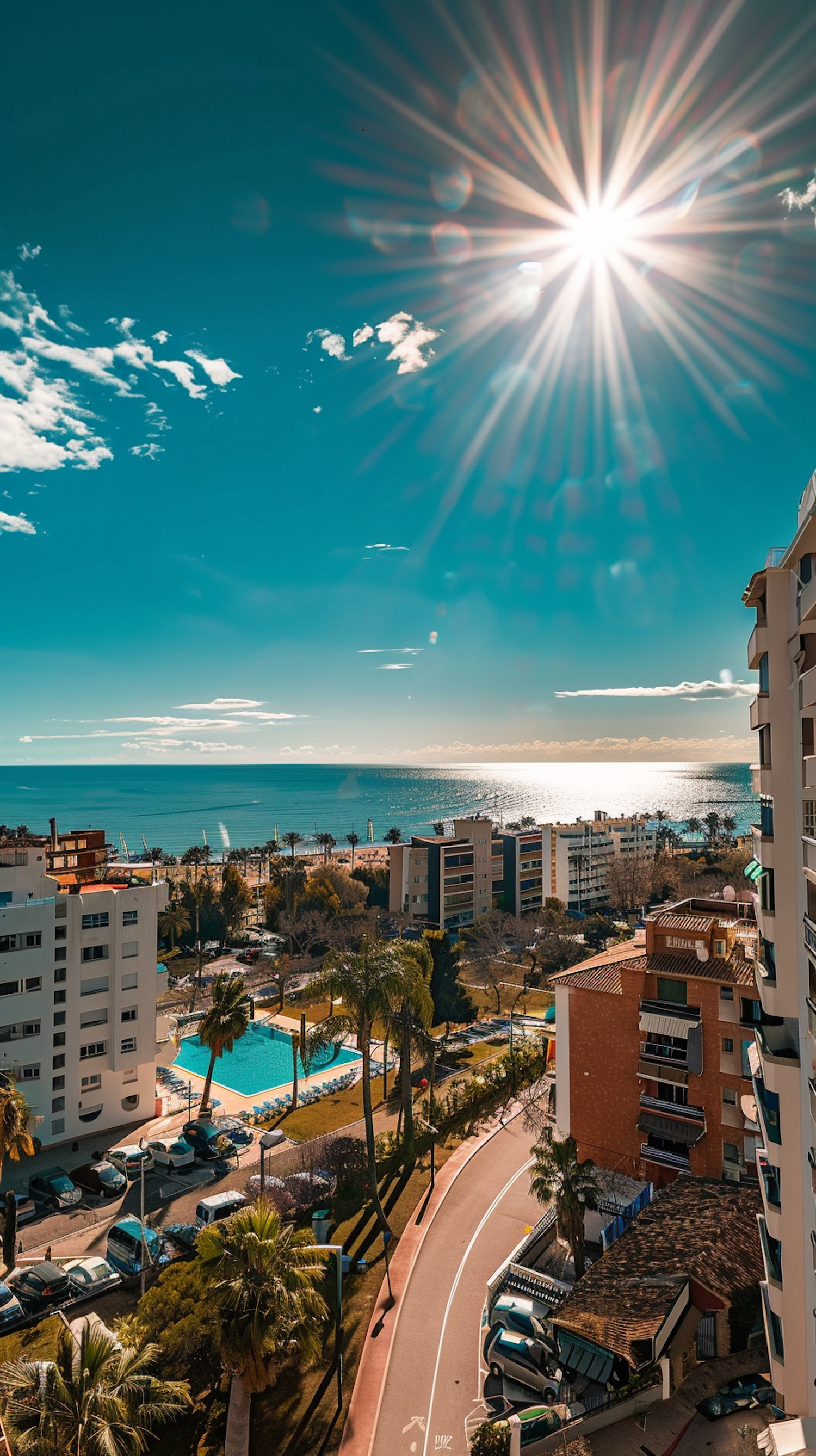 Coastal Cityscape under the Sun